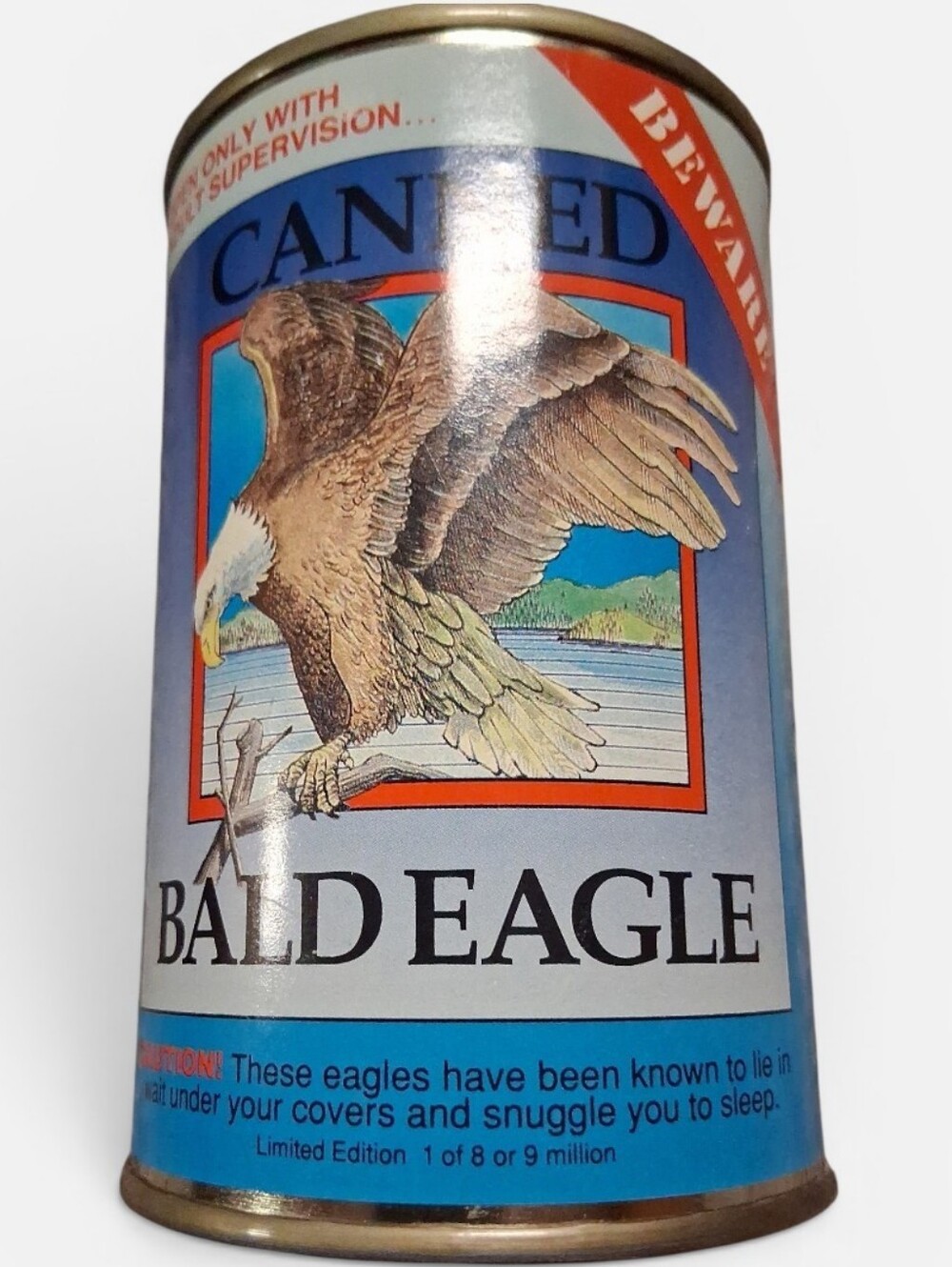 Canned Bald Eagle Canned Collectible - Blue Label